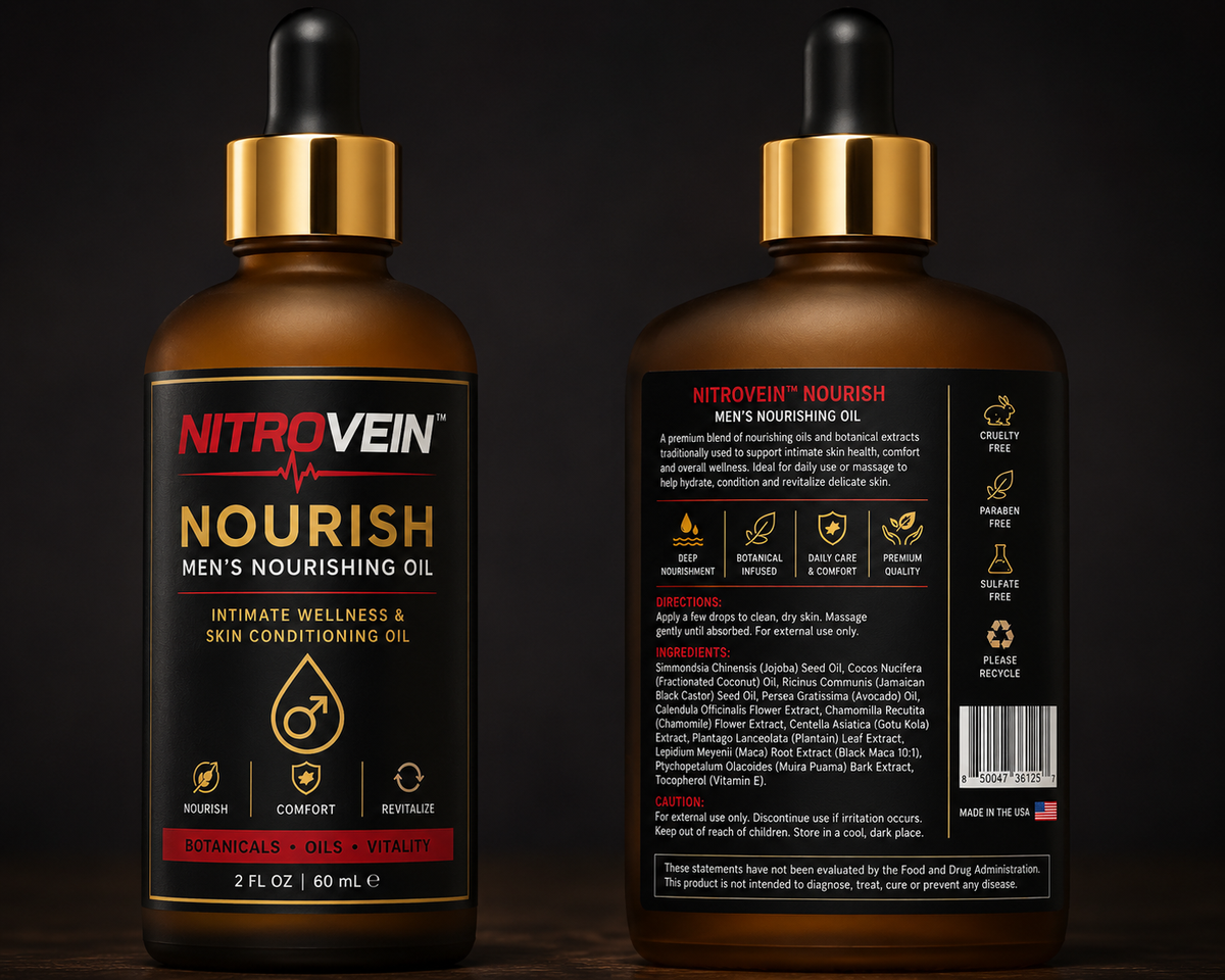 Nitrovein™ Nourish - Men's Intimate Wellness Oil - 2 oz.