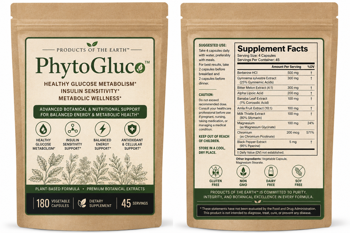 PhytoGluco™ - Healthy Glucose Metabolism • Insulin Sensitivity • Metabolic Wellness - 180 Capsules