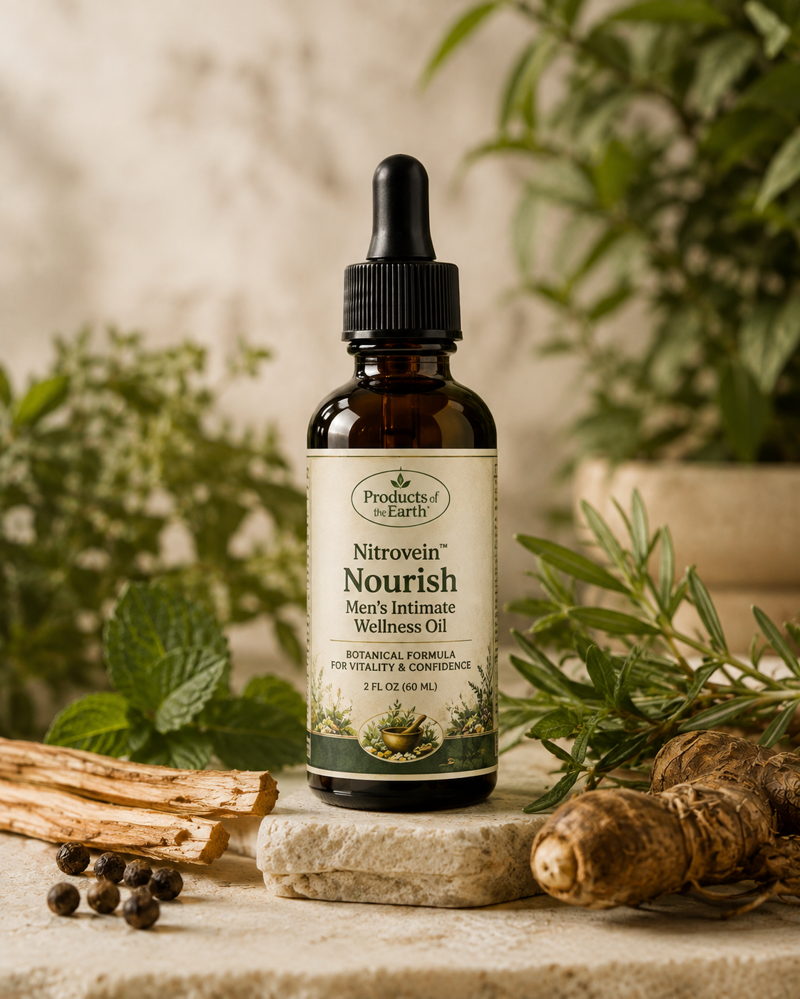 Nitrovein™ Nourish - Men's Intimate Wellness Oil - 2 oz.