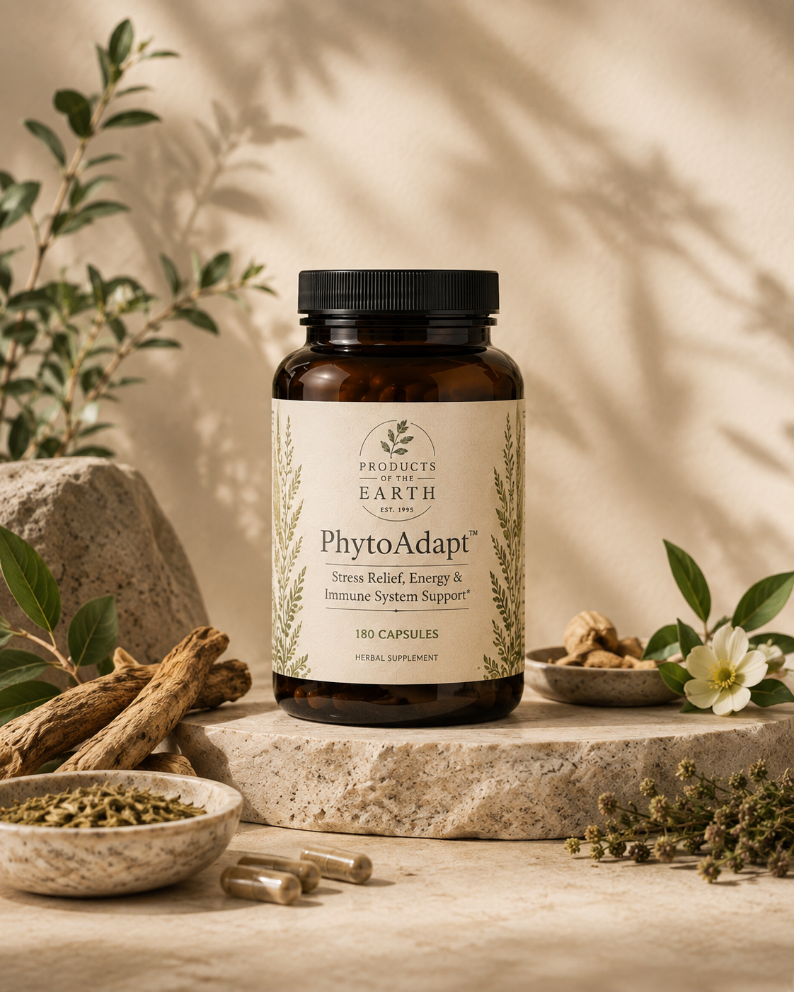 PhytoAdapt™ - Stress Relief, Energy & Immune System Stimulator - Pre-System Optimization - 180 Capsules