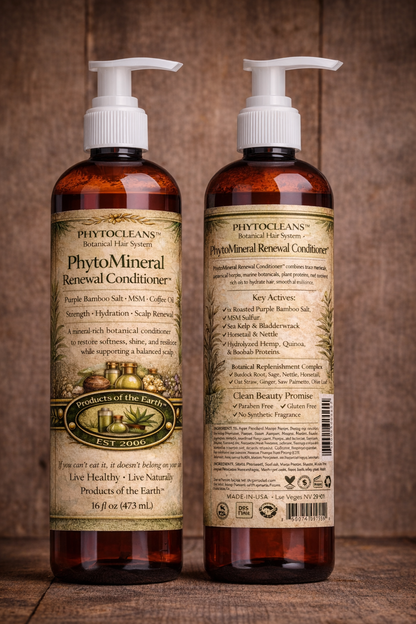 PhytoMineral Renewal Conditioner™- Purple Bamboo Salt • MSM • Coffee Oil                                                                                                                           Net 8 fl. oz. (240 mL)