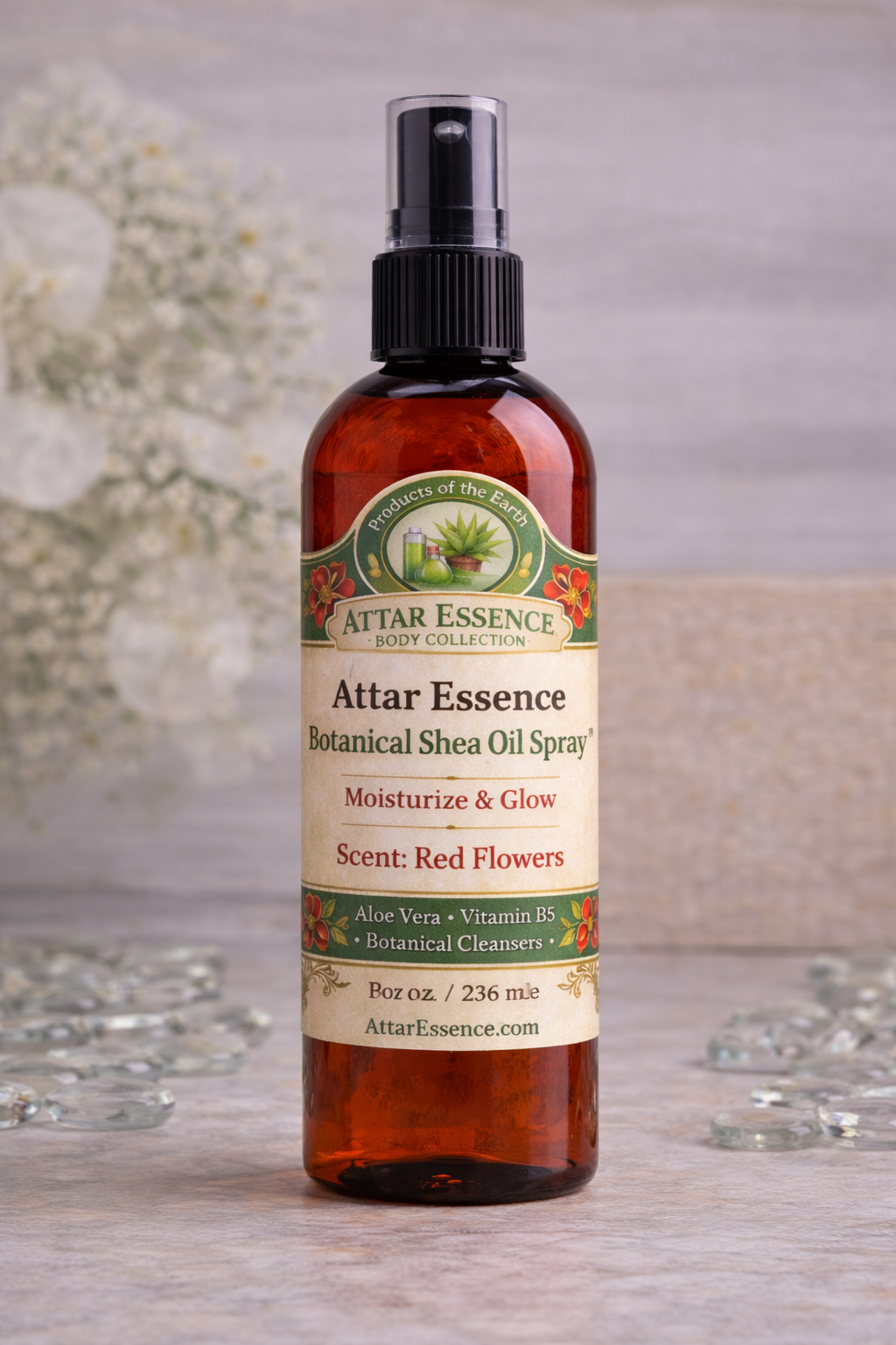 Attar Essence Botanical Shea Oil Spray™ -  Net 8 fl. oz. (240 mL)