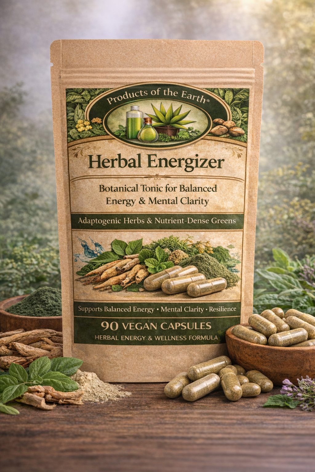 Herbal Energizer - Energy & Mental Clarity  - 90 Capsules