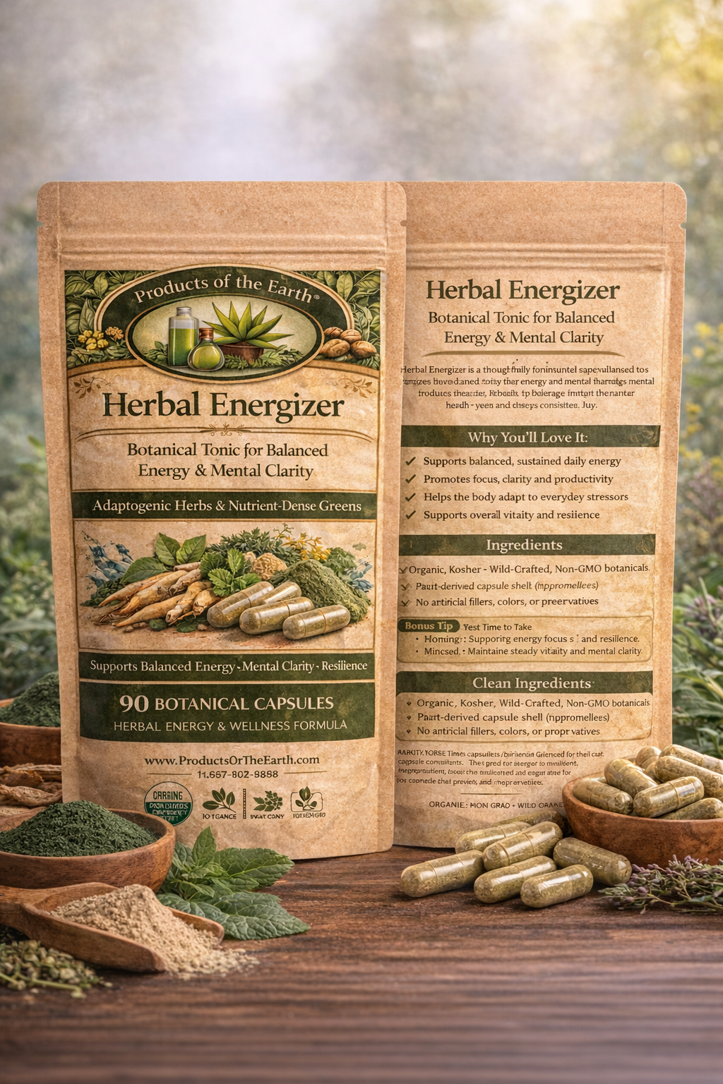 Herbal Energizer - Energy & Mental Clarity  - 90 Capsules