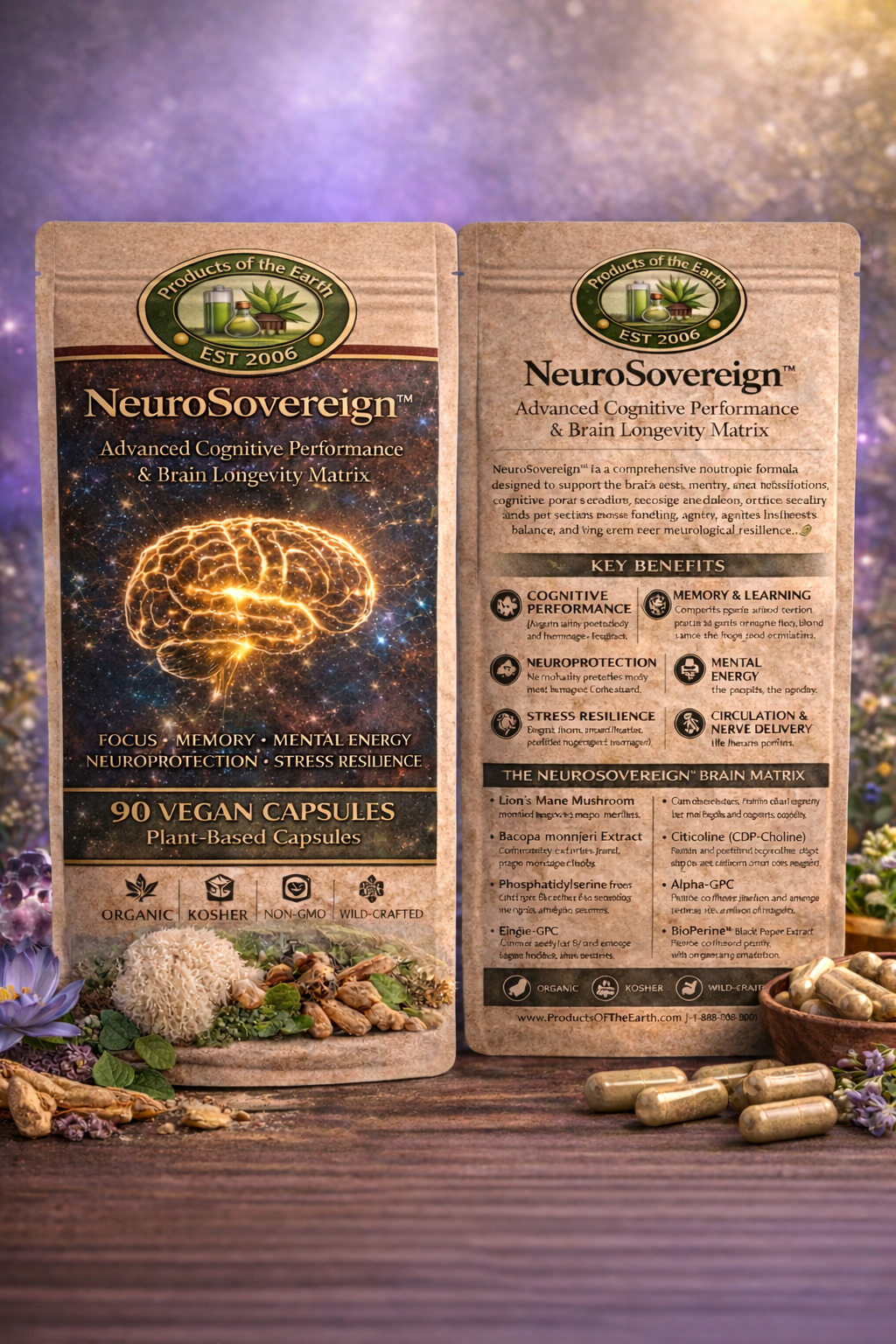 NeuroSovereign™- Advanced Cognitive Performance & Brain Longevity Matrix - 120 Capsules
