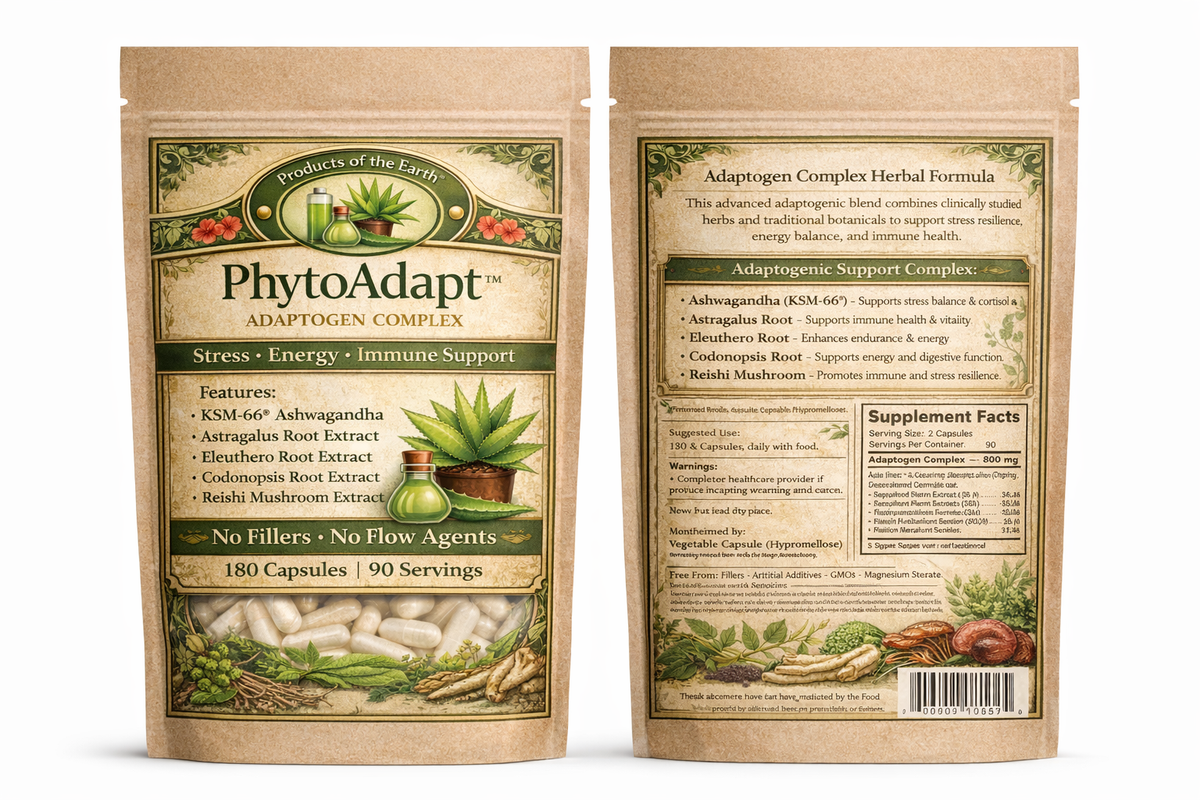 PhytoAdapt™ - Stress Relief, Energy & Immune System Stimulator - Pre-System Optimization - 180 Capsules
