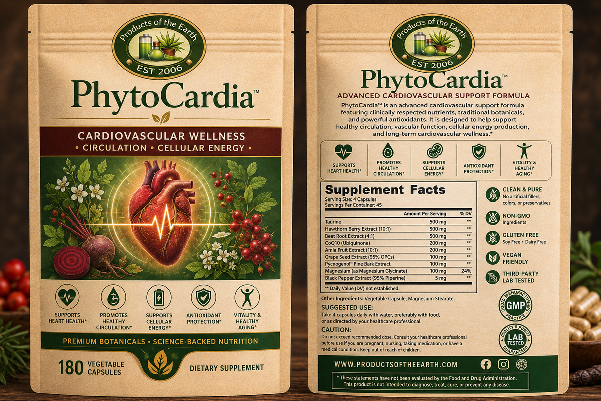 PhytoCardia™ - Cardiovascular Wellness • Circulation • Cellular Energy - 180 Capsules
