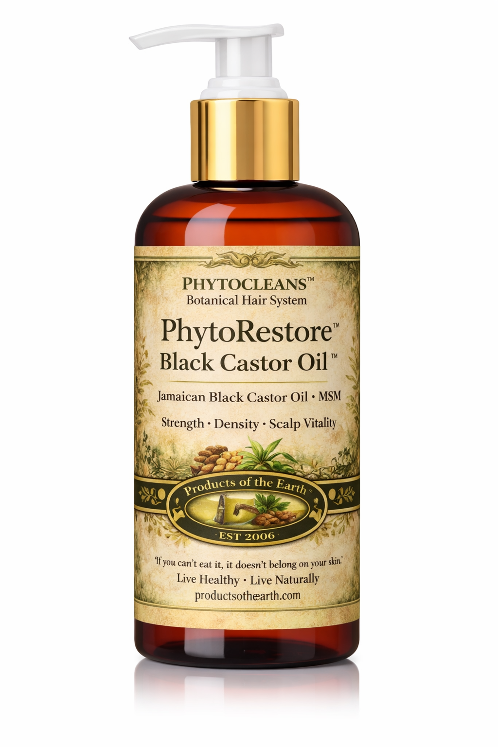 PhytoThick Black Castor Oil™ - Jamaican Black Castor Oil • MSM                                                                                                                         Net 4 fl. oz. (120 mL)