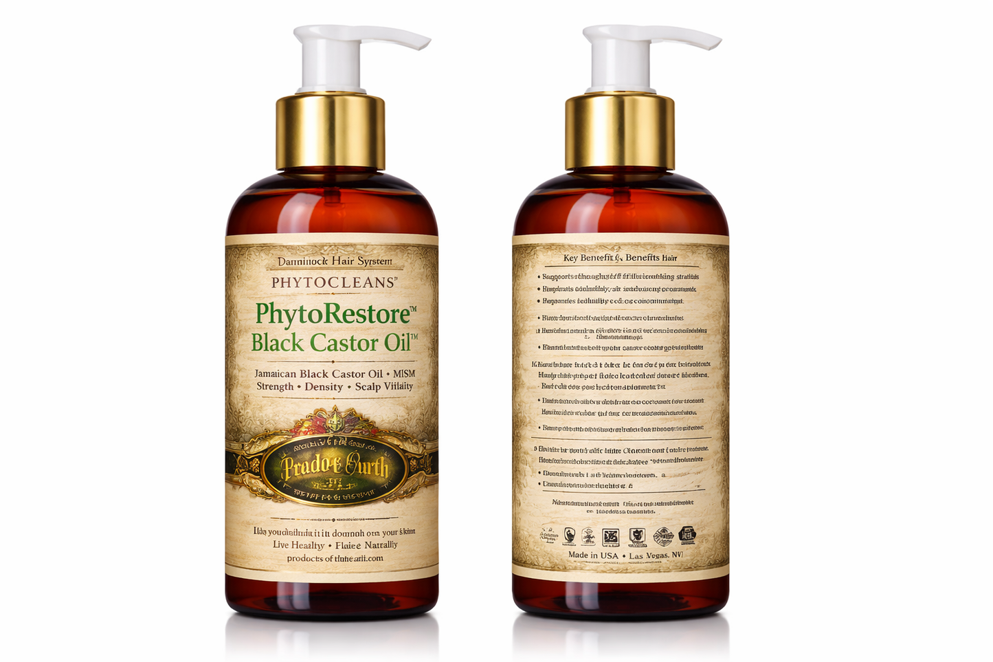 PhytoThick Black Castor Oil™ - Jamaican Black Castor Oil • MSM                                                                                                                         Net 4 fl. oz. (120 mL)