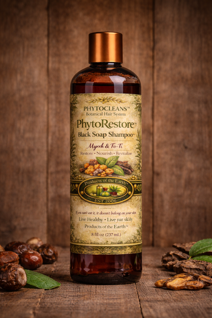 PhytoRestore Black Soap Shampoo™- Myrrh & Fo-Ti                                       Net 8 fl. oz. (240 mL)