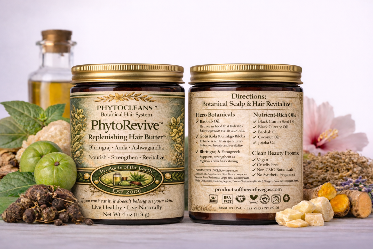 PhytoRevive™ Replenishing Hair Butter™ - Bhringraj • Amla • Ashwagandha                                     Net Wt. 120g  (4 oz.)