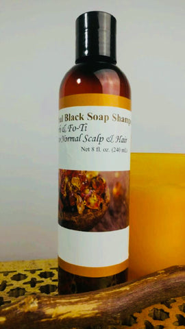 Herbal Black Soap Shampoo-Myrrh & Fo-Ti                                       Net 8 fl. oz. (240 mL)