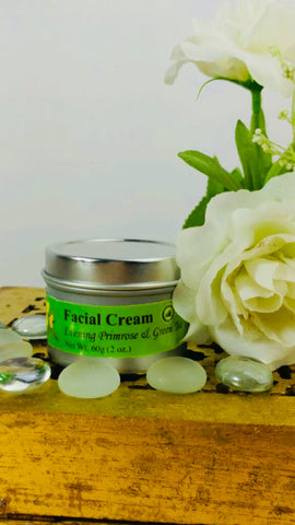 Facial Cream-Evening Primrose & Green Tea                                                                   Net Wt. 60g (2 oz.)  