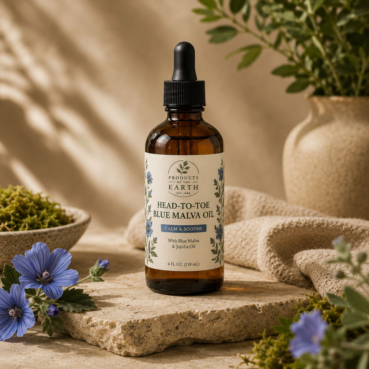 Head-To-Toe Blue Malva Oil™ -  Net 8 fl. oz. (240 mL)
