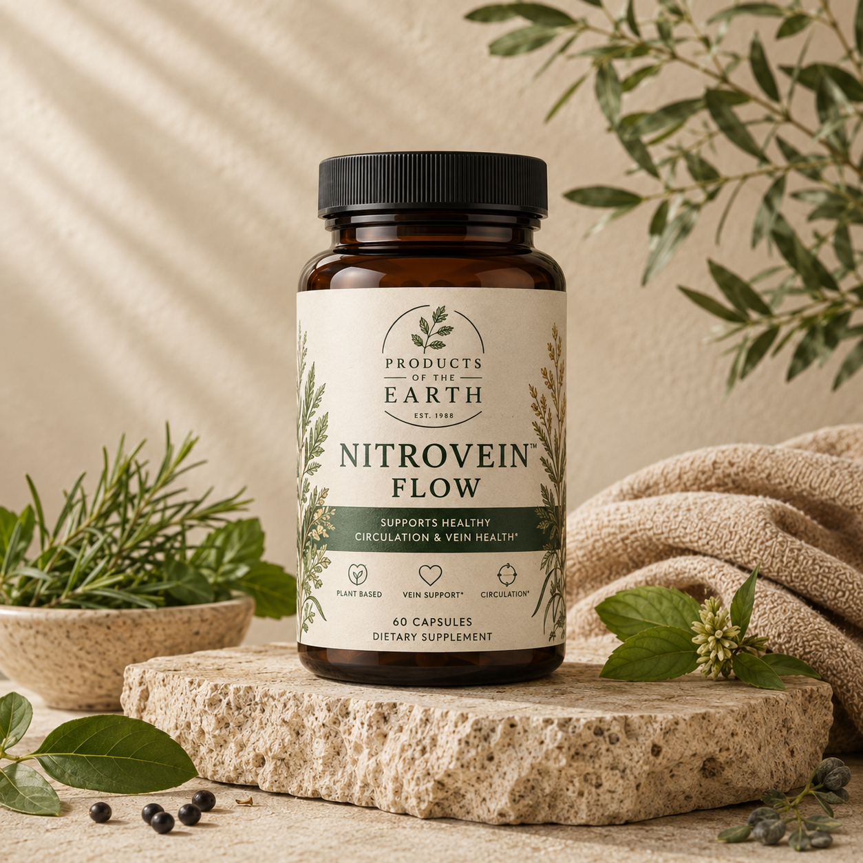 Nitrovein™ Flow - Circulation, Performance, Male Blood Flow Support - 180 Capsules